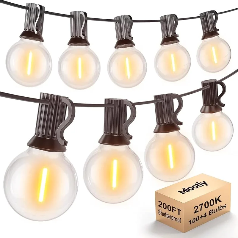 Visita la tienda de Miootly Guirnalda Luces Exterior 60M con 100+4 G40 Bombillas Impermeable — Luces Navidad