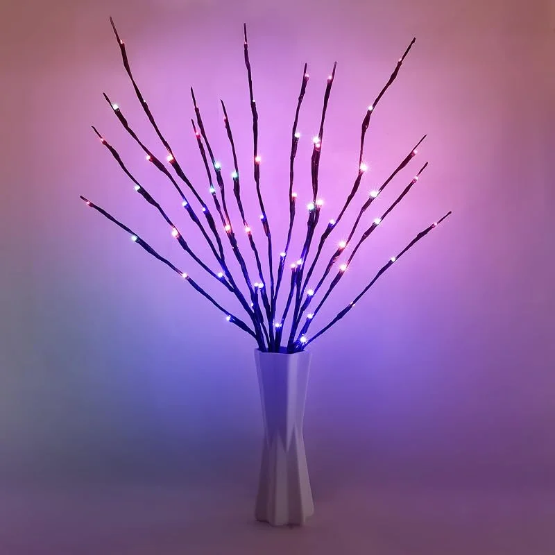URAQT LED Ramas Luces, Ramas iluminación de 73 cm para Jarrones, 3pcs Luces Decorativas de Bricolaje de árboles Artificiales, Decoración de Fiestas, para Mesa Florero Ventana Tienda Casa(Colorido) — Luces Navidad