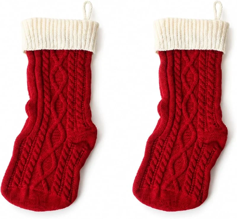 Detesaya 2 Calcetines navideños de Punto, para Chimenea y Puerta — Decoracion Navidad