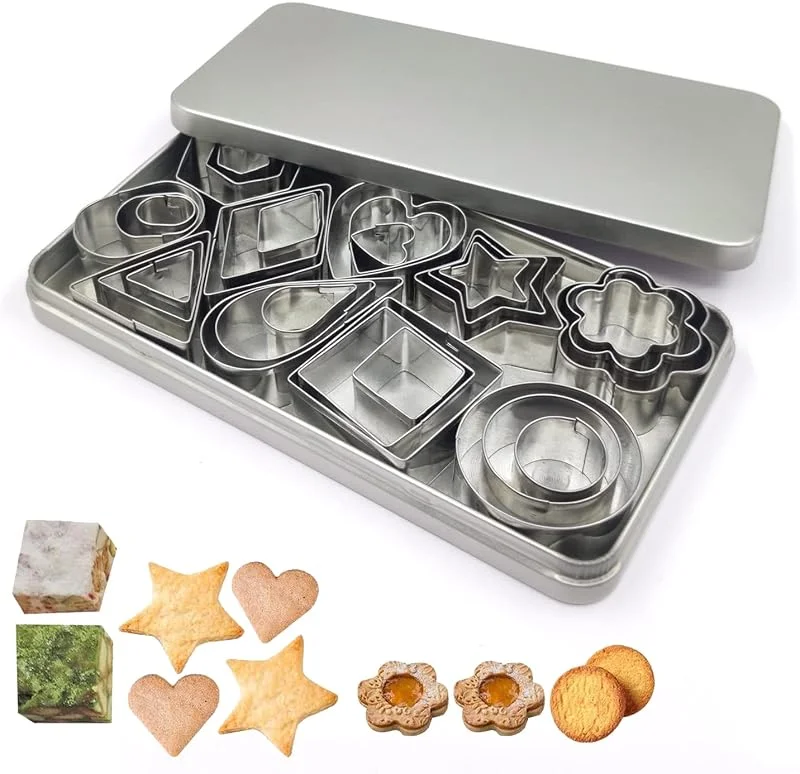 Goujfol Cortapastas Navidad, 30 Piezas moldes galletas, Juego de Cortadores de Galletas, Galletas Cortador Geometría Moldes, Mini Cortadores de Galletas — Hogar y cocina