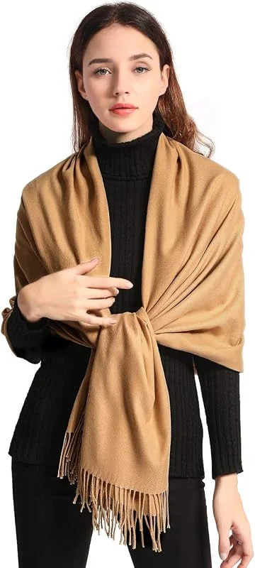 EASE LEAP Pashmina Regalo Boda Invitados Bufanda De Invierno Para Mujer Chal Fiesta Suave Grueso para Mujeres Estolas 200X70cm — Ropa Navidad