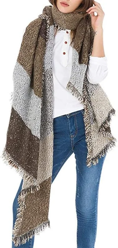 Visita la tienda de JFAN JFAN Bufanda Mujer Tipo Mantas Larga Suave Combinaciones Inesperadas Bufanda para Invierno — Ropa Navidad