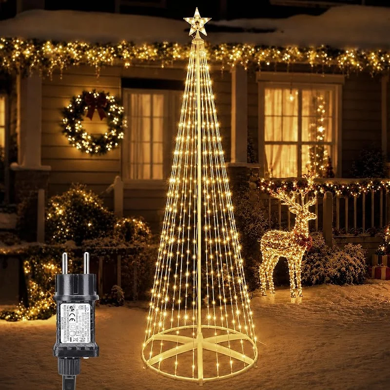 Visita la tienda de Joomer Joomer Luces Árbol de Navidad con Estrella 298 LED 2, 1M Blanco Cálido — Luces Navidad