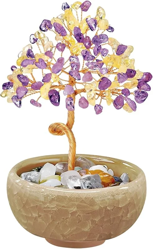 Visita la tienda de VLYX Árbol de la Vida de Cuarzo Rosa Envolvido en Alambre, Arte Artesanal de Gemas, Regalo para Todas Las Ocasiones, Decoración Hogar y Oficina — Decoracion Navidad
