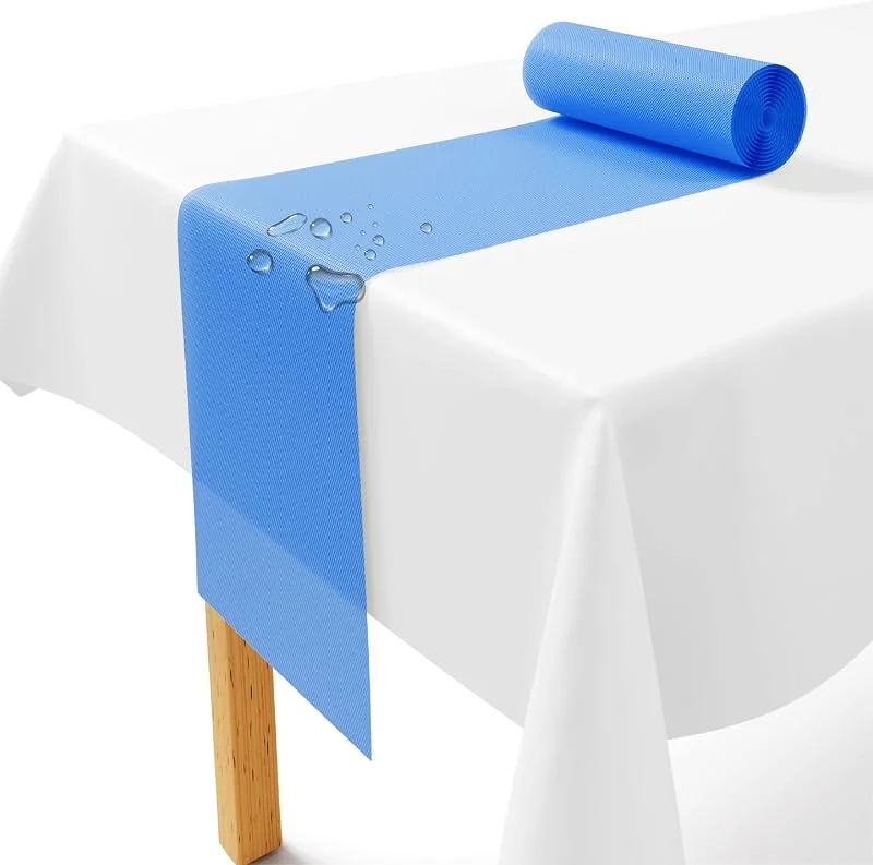 LILENO HOME Camino de mesa de vellón azul claro [30 cm x 25 m] - Banda de mesa desechable como elegante camino de mesa decoración de mesa para bodas, comuniones, bautizos, cumpleaños, Navidad y fiestas de mesa de — Hogar y cocina