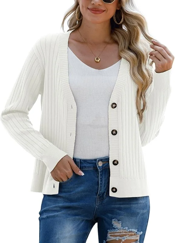 Visita la tienda de PrinStory PrinStory Cárdigan Mujer Frente Abierto Punto Manga Larga Casual Jersey Con Botones Mujer Manga Larga Jersey de Punto Cardigan — Ropa Navidad