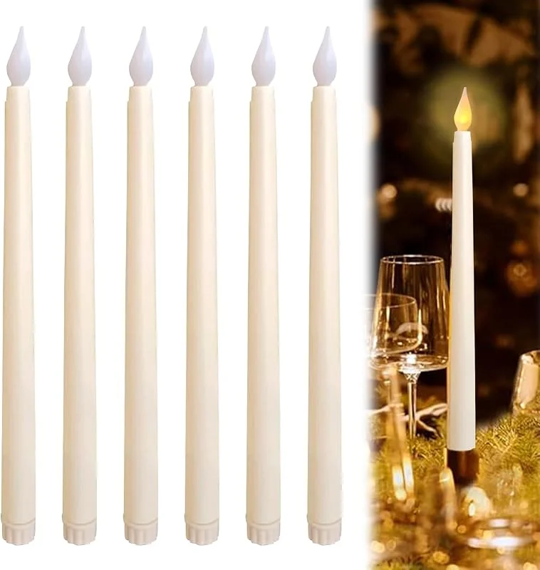 DONOONIS Led Efecto Llama 6 Piezas, Velas LED Blancas Sin Fuego, Ideales para Bodas, Pascua, Cumpleaños, Aniversarios, Navidad y Otras Ocasiones — Cena a la luz de velas