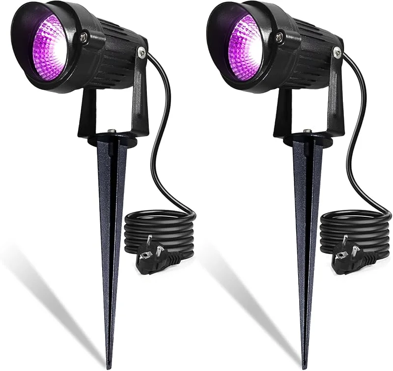 Visita la tienda de BOSITE Foco de Luz UV, 2 Piezas Luz Negra Ultravioleta, Lámpara UV LED IP66 Impermeable, Luz LED Ultravioleta Exterior para Halloween Navidad Fiesta Bar Discoteca DJ Fluorescente Pintura — Luces Navidad
