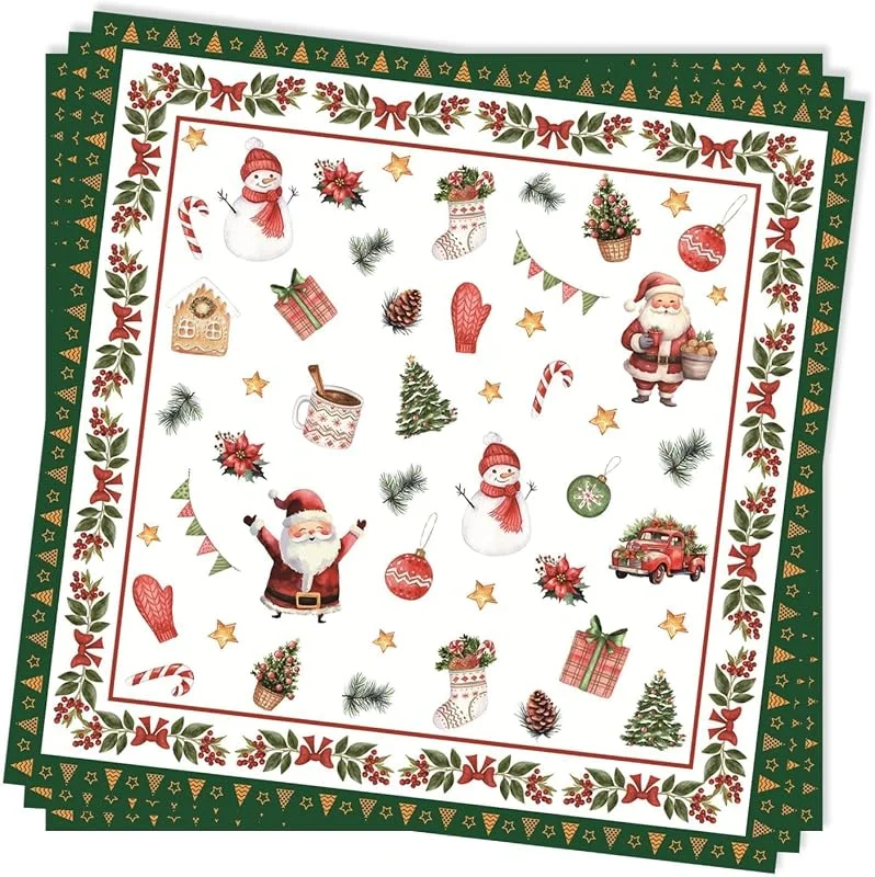 Kegiqipepu 40 servilletas de Navidad, servilletas navideñas 33x33 — Adviento y mesa