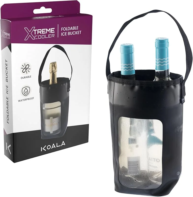 Visita la tienda de Koala Cubitera Plegable para Vino 3L Koala Xtreme Cooler Negra - Enfriador de Botellas con Ventana Transparente — Vino y mesa festiva