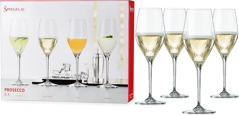 Spiegelau Copas de champán de 270 ml, 4 unidades, Special Glasses, 4400275, copas de champán de cristal, vasos Prosecco aptos para lavavajillas — Vino y mesa festiva