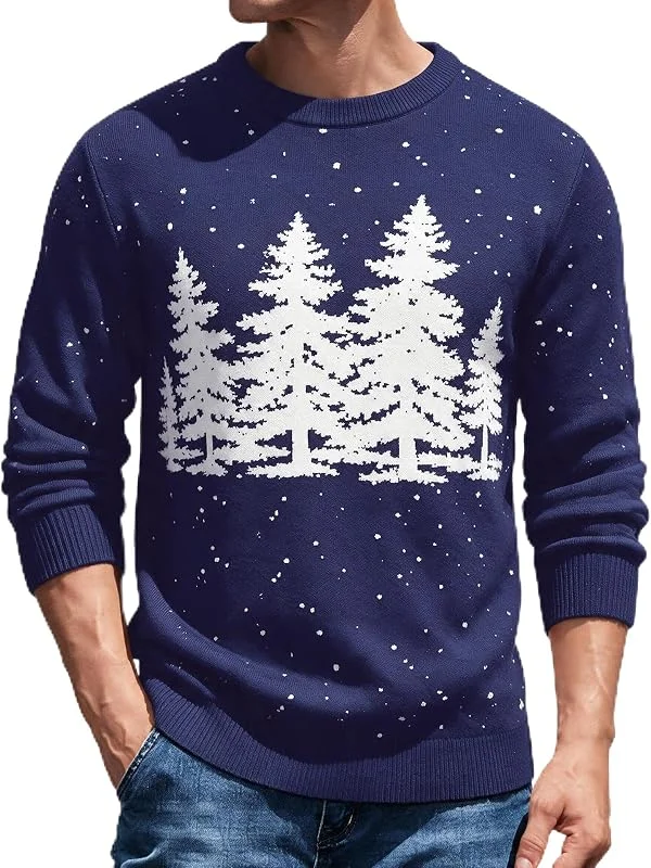 Visita la tienda de iClosam iClosam Jersey Navideño Hombre Árbol de Navidad Cuello Redondo Pullover — Ropa Navidad
