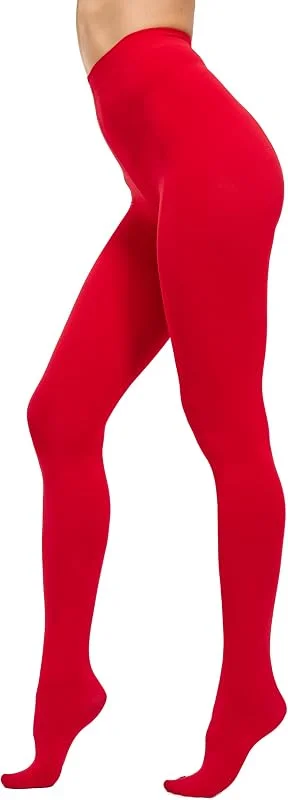 HeyUU Mujeres Coloridas pantimedias semi-opacas 80 DEN Pantimedias de soporte de microfibra — Ropa Navidad