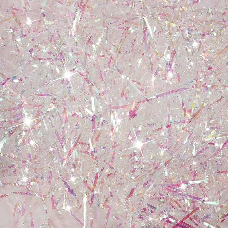 Bestomrogh Caja de regalo de papel triturado iridiscente de 200 g — Envoltorio regalo