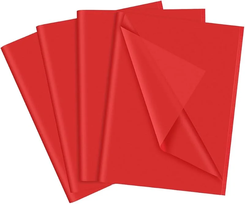 LZRinue 60 hojas de papel de seda rojo, 35 x 50 cm, papel de seda para envolver regalos, relleno de regalo, manualidades florales, decoración de cumpleaños, bodas — Envoltorio regalo