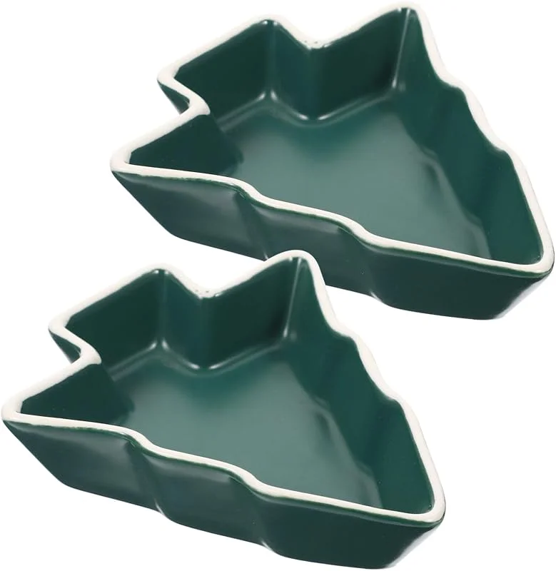 Visita la tienda de Angoily Angoily 2 platos en forma de árbol de Navidad, de cerámica, bandeja para servir de Navidad, aperitivos de Navidad, dulces, aperitivos, platos para servir galletas, contenedores de dulces para — Hogar y cocina