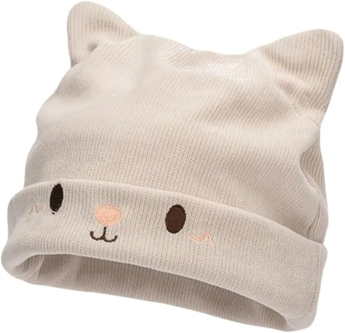 Jiujiutu Gorros de punto para mujer de invierno con gorras de forro polar, gorro de invierno fino para hombre, diseño de orejas de gato, gorra deportiva para senderismo, 54-59 cm — Ropa Navidad