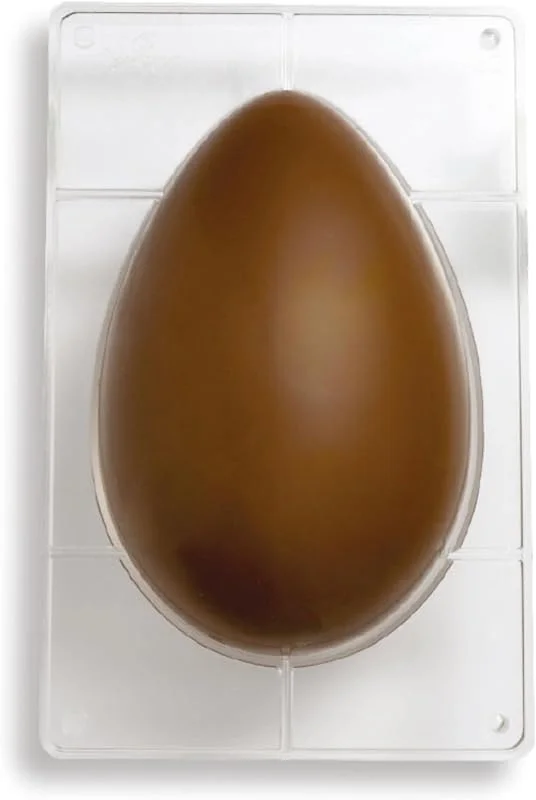 DECORA 0050058 Molde para Huevos de Chocolate en Policarbonato 1 Cavidad 163 x 230 mm, Ideal para Preparar Chocolates Brillantes y Crujientes, Diseño Profesional — Hogar y cocina