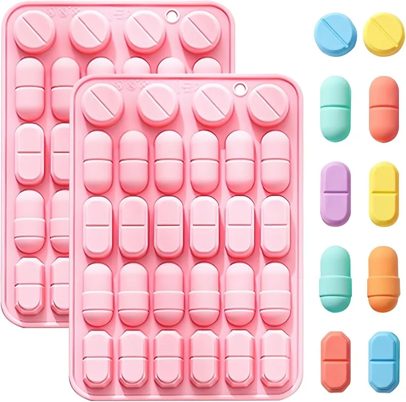 Visita la tienda de Butabeishy Juego de 2 moldes para hornear de silicona para tabletas y cápsulas, color — Hogar y cocina