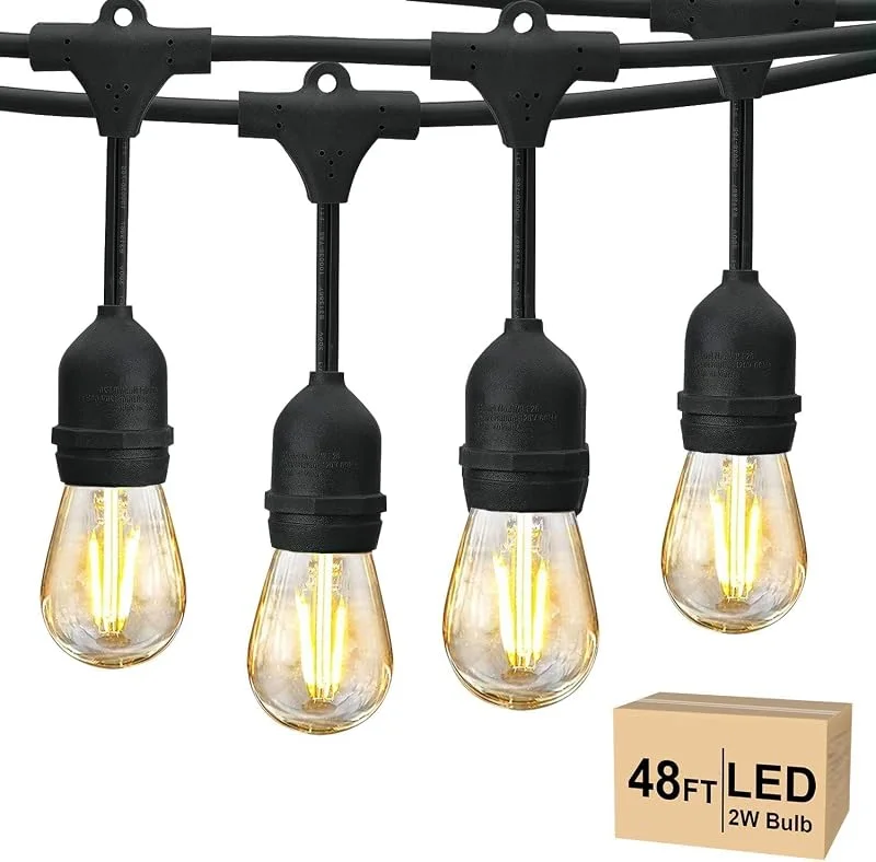 Visita la tienda de Svater Svater Guirnalda Luminosa Exterior 15M Impermeable - Cadena de Luz S14 Con 15+1 Bombillas LED Globe - Luces para Jardín, Patio y Fiesta — Decoracion Navidad