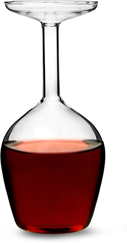 Addcore drinkstuff Copa de vino invertida 375 ml, copa de vino novedosa para regalo — Vino y mesa festiva