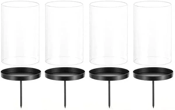 Glasseam Portavelas de Adviento, 6 cm, 4 unidades, color negro — Adviento y mesa
