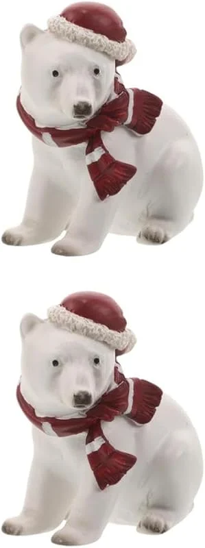 PRETYZOOM 2 Piezas Adorno Navideño de Oso en Posición para Mesa y — Decoracion Navidad
