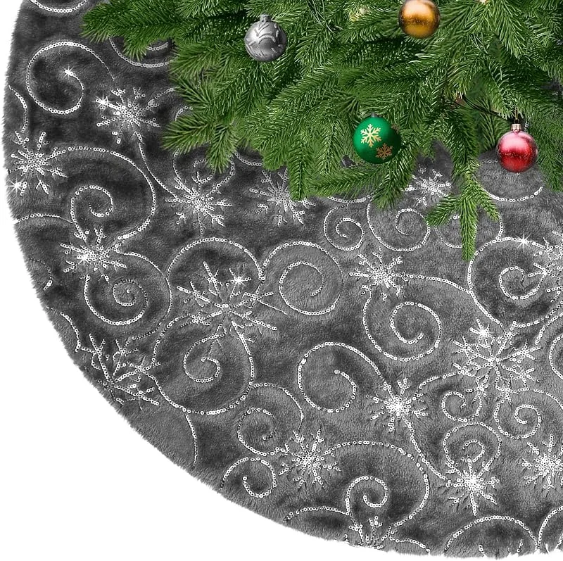 Visita la tienda de KONVINIT KONVINIT Gris Falda de Árbol de Navidad Peluche Falda Arbol Navidad Redonda — Adviento y mesa