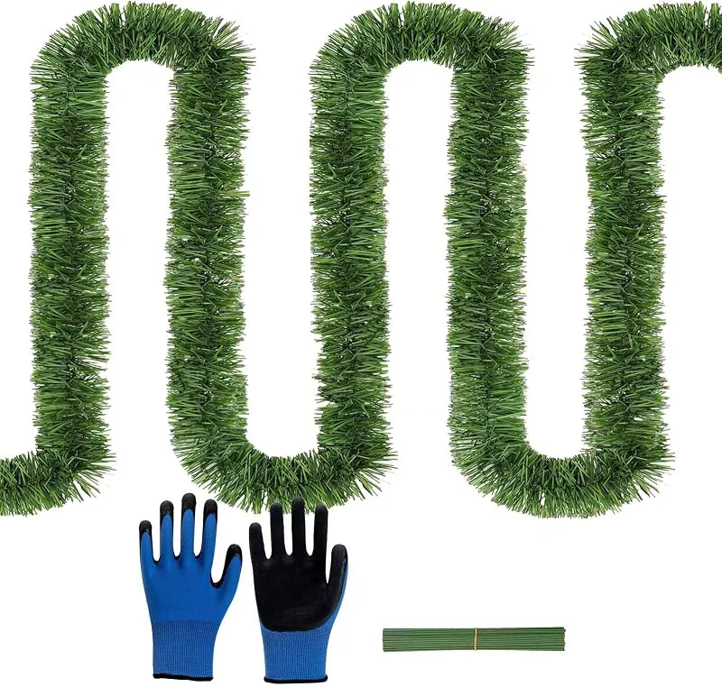 Fyunlle Guirnalda Navidad Pino, Guirnalda Navideña de 20m, Guirnaldas Navideñas Verde Abeto Artificial, Decoracion Navidad Exterior Interior, para Decoración Escaleras Chimenea Jardin Puerta Árbol (20m)