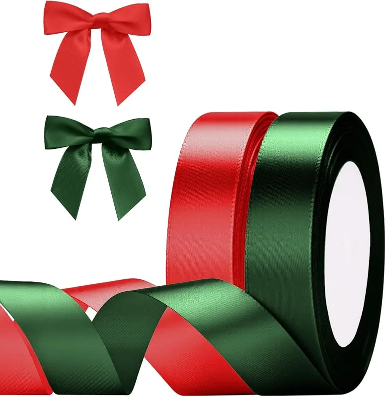 Visita la tienda de G2PLUS G2PLUS Cinta Roja y Verde, Cinta Regalo Navidad 20 mm x 22 m — Envoltorio regalo