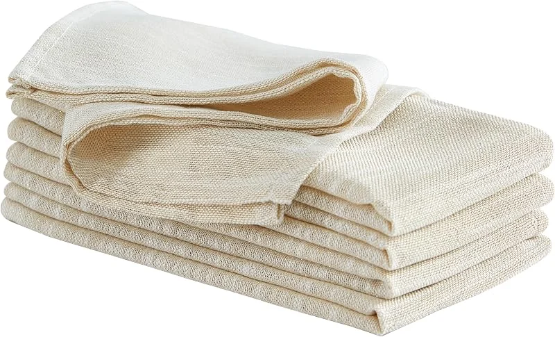 Laura Ashley Arabesque - Juego de 6 servilletas de Tela Brillante para cenas Formales, Vacaciones, Bodas o Fiestas, Color Dorado — Hogar y cocina