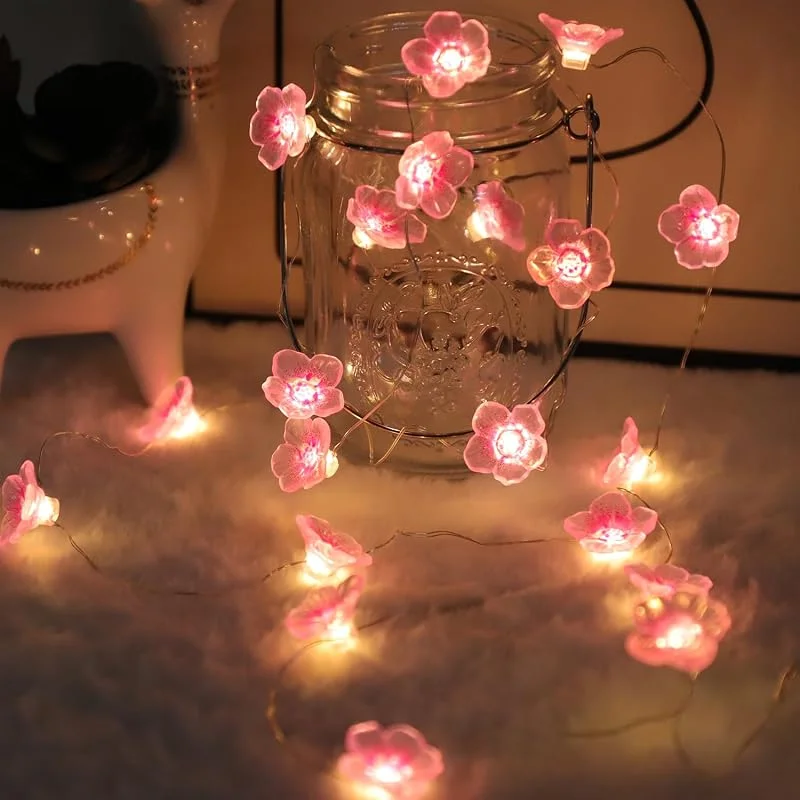 Visita la tienda de Auting Auting Guirnalda Flores Cerezo LED 2M 20LED Pilas Temporizador — Luces Navidad