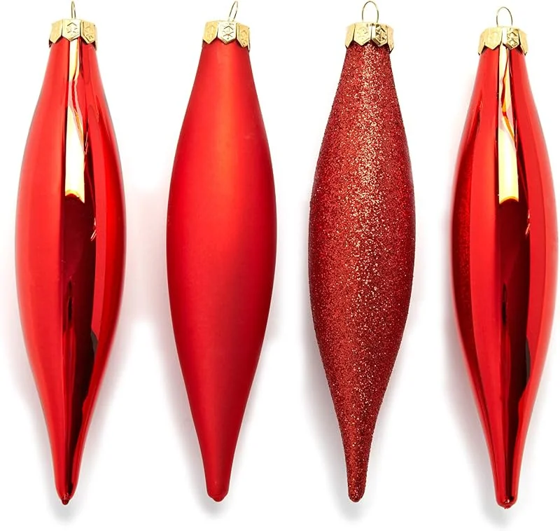 Heitmann Deco - Adorno para árbol de Navidad (Cristal, 14 cm), Color Rojo — Decoracion Navidad
