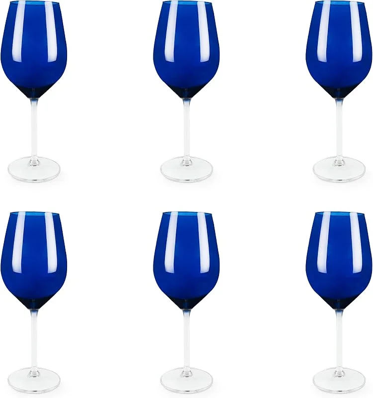 Visita la tienda de Excelsa Excelsa Cobalto - Juego de 6 copas de vino, cristal, azul — Vino y mesa festiva