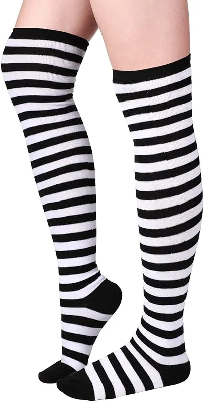 Blulu Calcetines hasta la Rodilla a Rayas para Mujer — Ropa Navidad