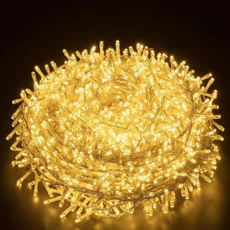 Visita la tienda de Elegear Elegear 50M 2000 LED Luces Navidad Exterior con Enchufe, Luz de Hadas, Impermeable Guirnalda Luminosas Decoracion con 8 Modos para Nata Jardín Boda Fiesta Casa Árbol y Interior, Blanco Cálido
