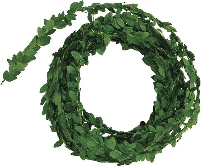 Rayher Guirnalda hojas artificiales de decoración, verde, 5 m, aprox. 1 cm ø, con alambre, 5107300 — Decoracion Navidad