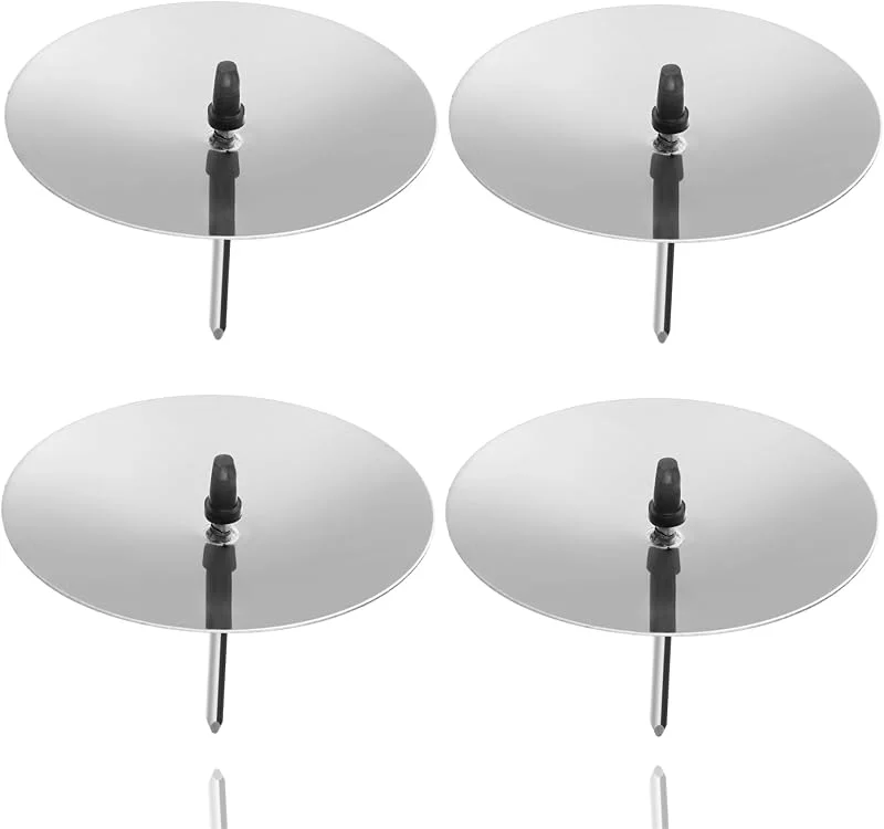 Visita la tienda de happymas 4X Portavelas para corona de Adviento de 5 cm - universales para velas - Platillo para velas con púa - Portavelas para corona de Adviento Navidad Soporte para corona de Adviento con púa (Plateado) — Adviento y mesa
