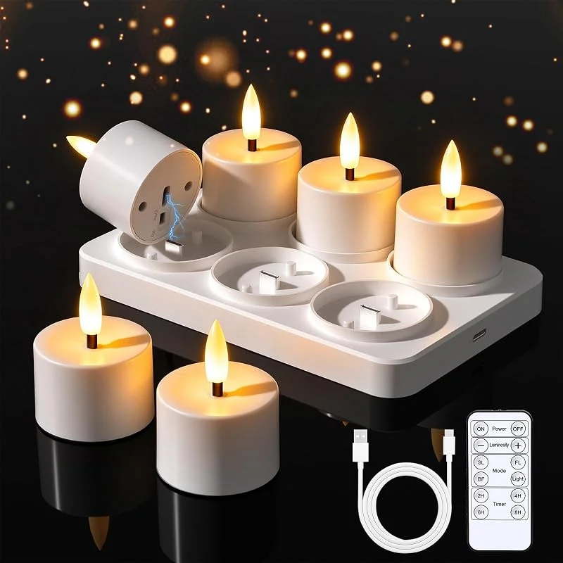 Diealles Shine velas led recargables más de 40-120 Horas 6 Pz — Cena a la luz de velas