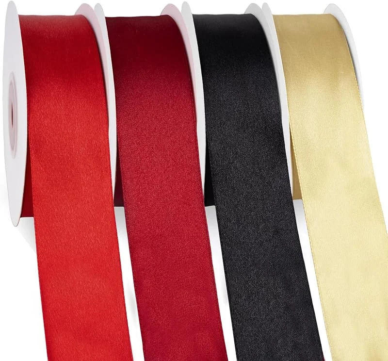 Visita la tienda de G2PLUS G2PLUS 4PCS Cinta Navideña, 40mm x 22m Cinta Regalo Rojo Burdeos Negro Oro — Envoltorio regalo