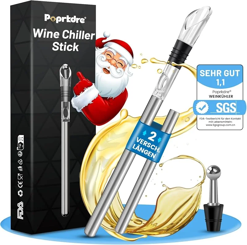 Poprkdre Enfriador de vino de acero inoxidable regalo para hombres — Vino y mesa festiva