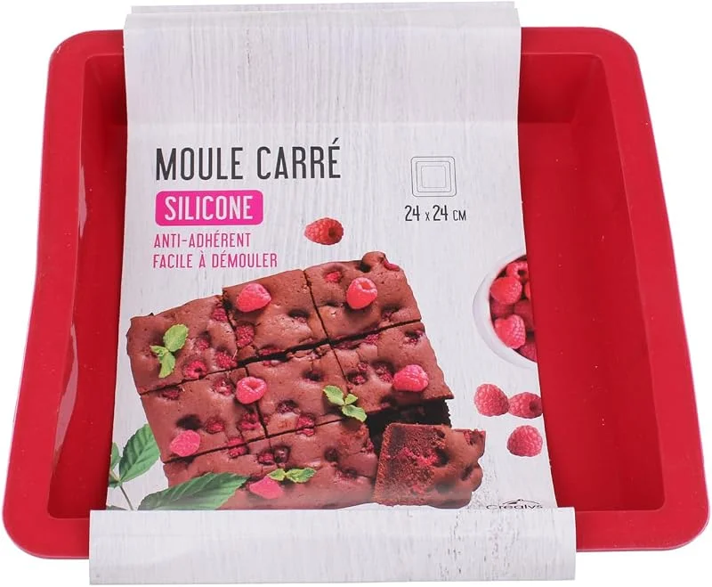 Crealys 513014 - Molde Cuadrado (Silicona), Color Rojo — Hogar y cocina