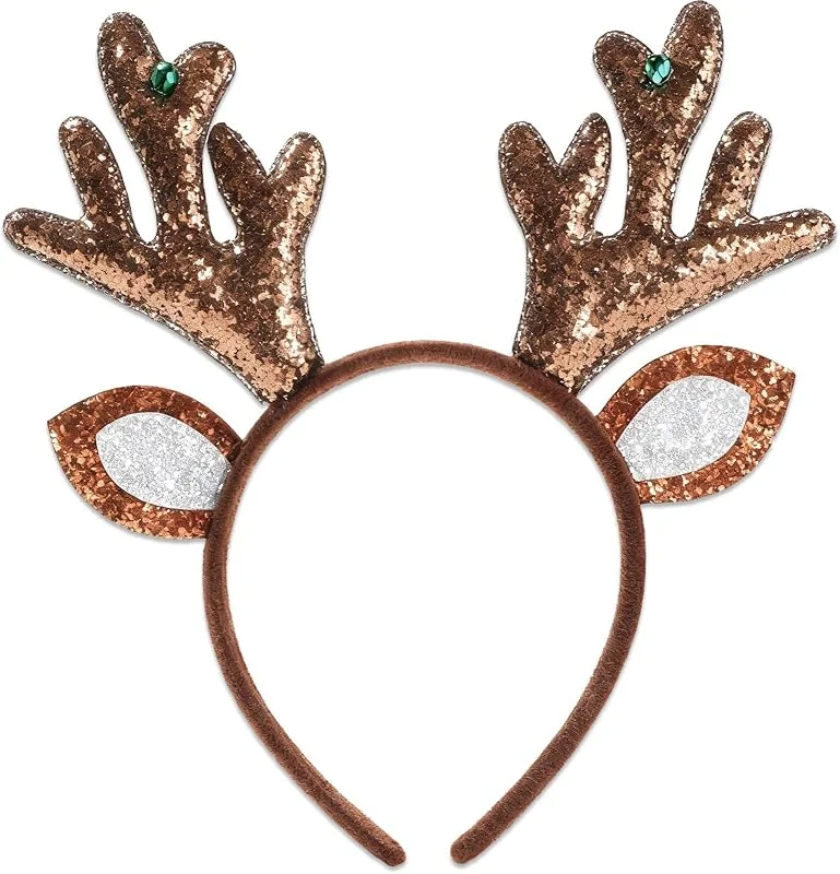 GUIZIYAO Diadema Cuernos Reno Navidad, Diadema Reno Muje, Traje Disfraz Navidad de Ciervo, Apto Para Cosplay, Actuaciones Escénicas y Disfraces Para Fiestas — Ropa Navidad