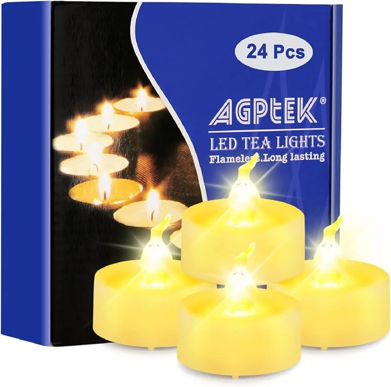 Visita la tienda de AGPTEK AGPTEK 24 Velas LED Temporizador Flotantes 6, 18H, Decoración de Navidad — Cena a la luz de velas