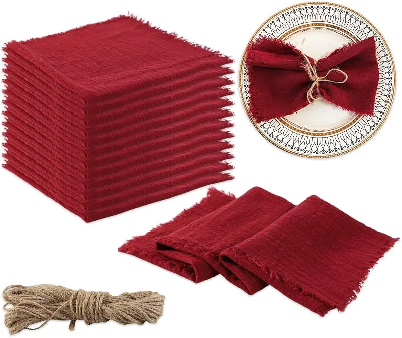 GmeDhc 12 Servilletas de Tela, 42 x 42 cm, Servilletas Navidad Tela — Hogar y cocina