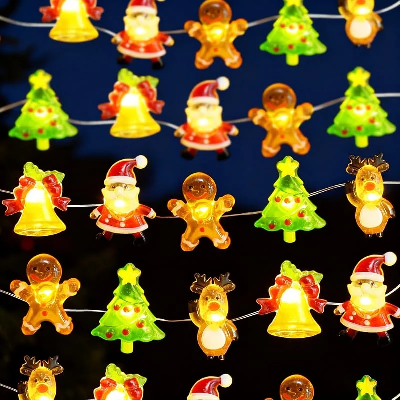 TZEKING 3M 30LEDs Guirnalda de Luces Navidad, 8 Modos de Luces, Blanco Cálido, Impermeable para Decoración Navidad