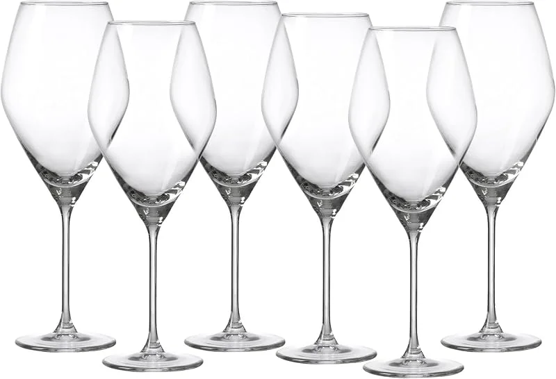 Ritzenhoff & Breker Juego de 6 copas de vino blanco de 340 ml, color blanco — Vino y mesa festiva