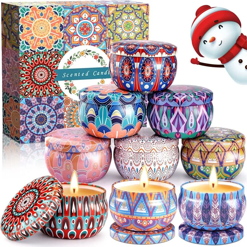 MULEVIP Velas Aromáticas Perfumadas, 9 Piezas, Cera de Soja Natural, Decorativas, Regalos para Mujer, San Valentin, Aniversario, Día de la Madre — Cena a la luz de velas