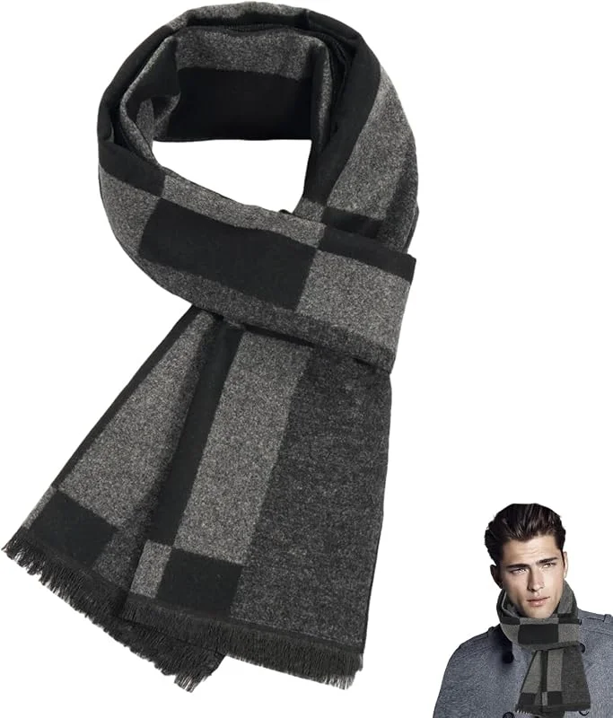 XNIVUIS Bufanda de Hombre, Bufanda Cálida de Otoño e Invierno, Clásico Bufandas a Cuadros para Hombres, Bufanda a Cuadros Clásico en Otoño Invierno Check Scarf, Bufanda del tartán Moda — Ropa Navidad