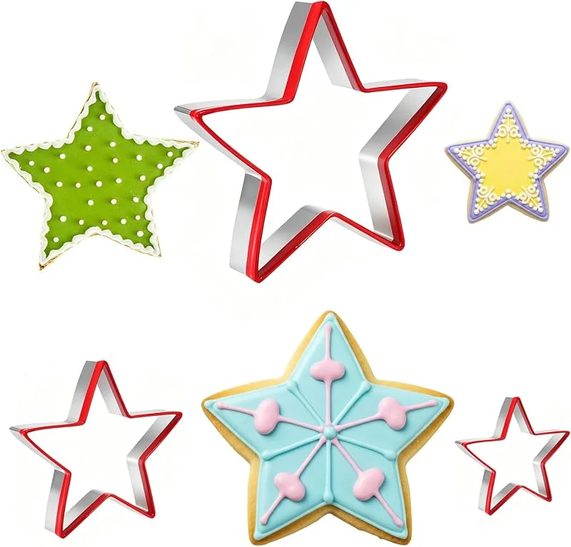 YUNHENTONG Cortador Galletas Navidad, 3 PCS Molde Estrella Pequeña — Hogar y cocina